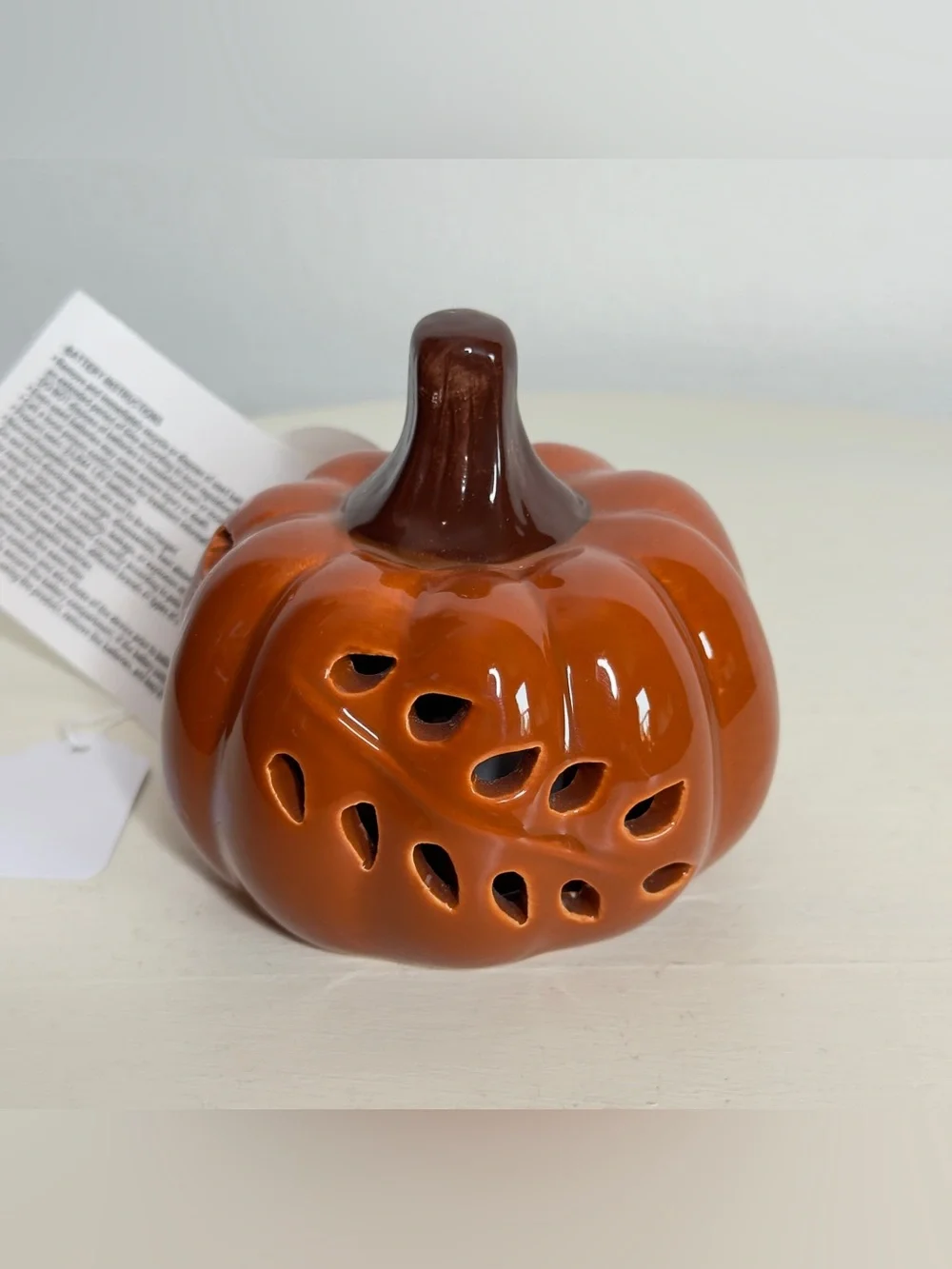 Fall Ceramic Light Up Pumpkin